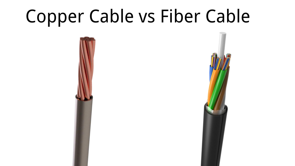 A side-by-side comparison of different communication cables, such as Ethernet, coaxial, and fiber optic cables